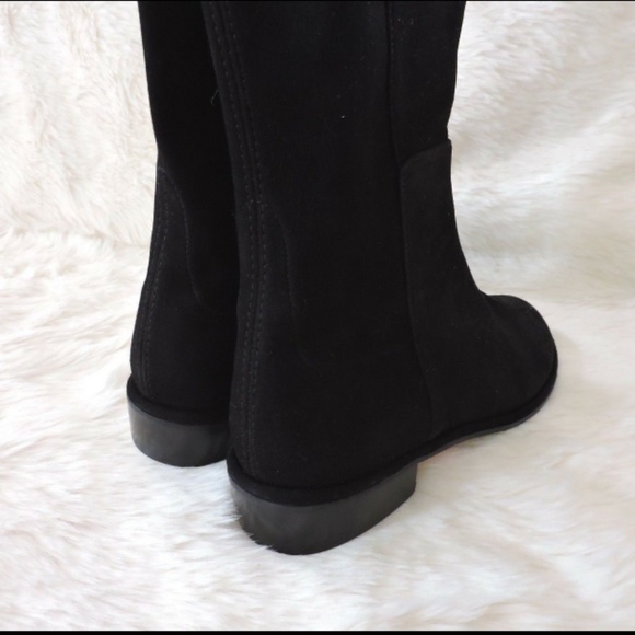 STUART WEITZMAN ALLGOOD BLACK OTK SUEDE STRETCH BOOT 9 - Picture 7 of 12